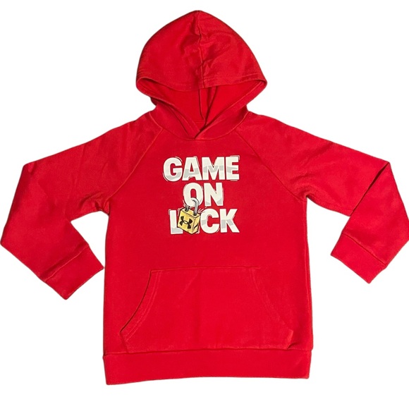 UNDER ARMOUR Boy's Red Graphic Hoodie. Size Small. - Picture 2 of 4